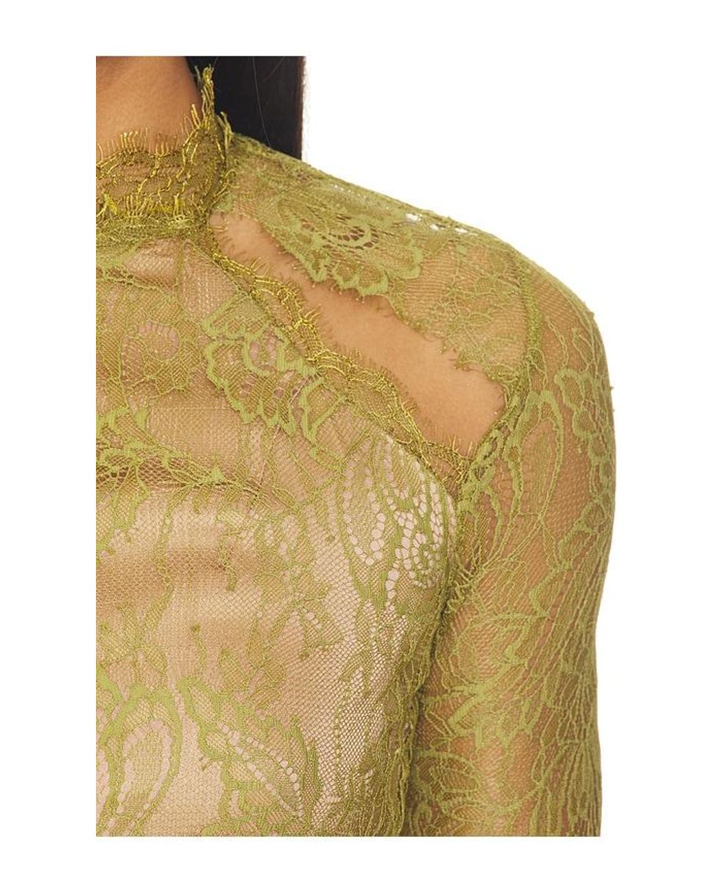 retroféte Yellow Gilana Lace Dress