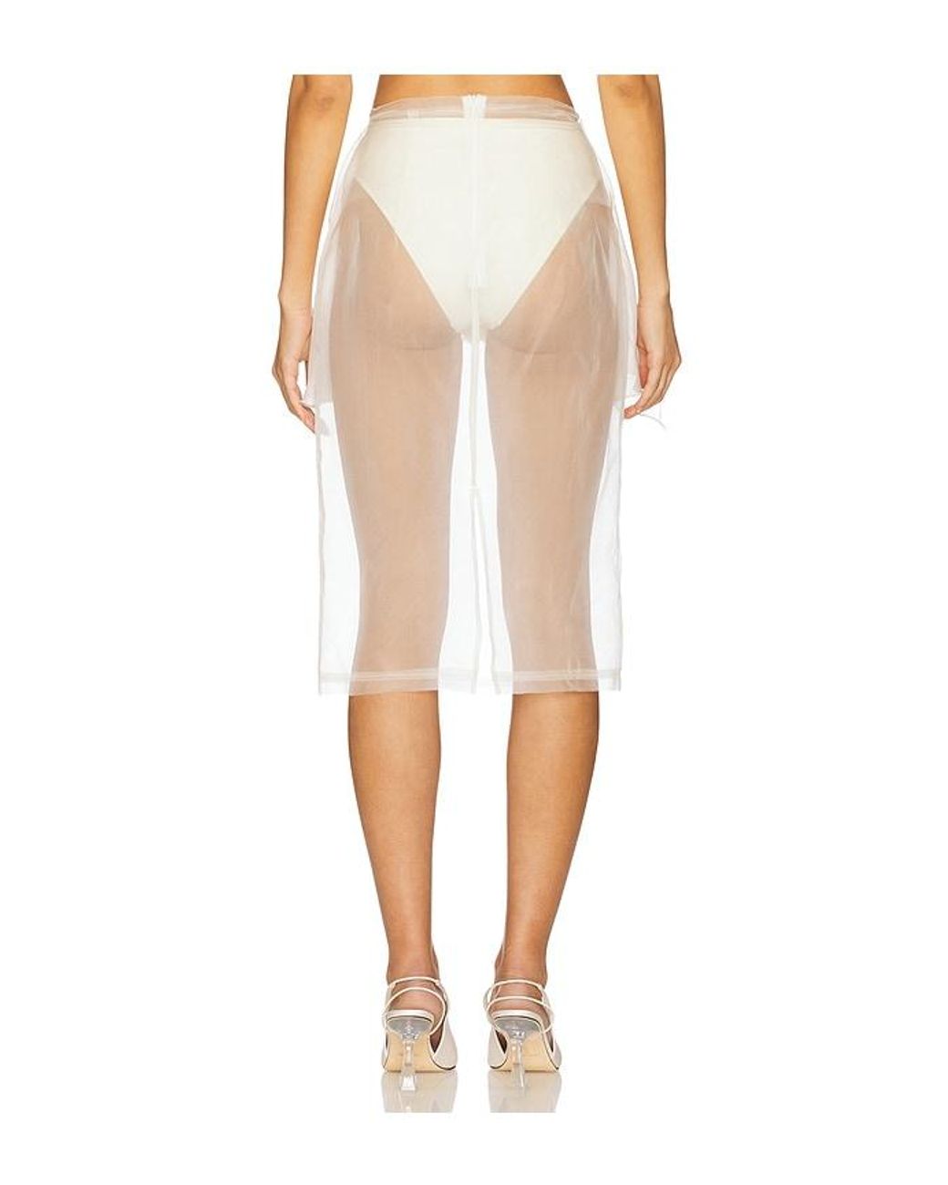 Milkwhite White X Revolve Organza Midi Skirt With Big Bow