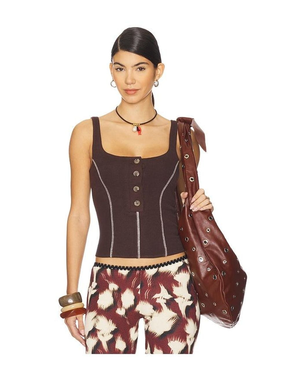 Siedres Brown Mira Top