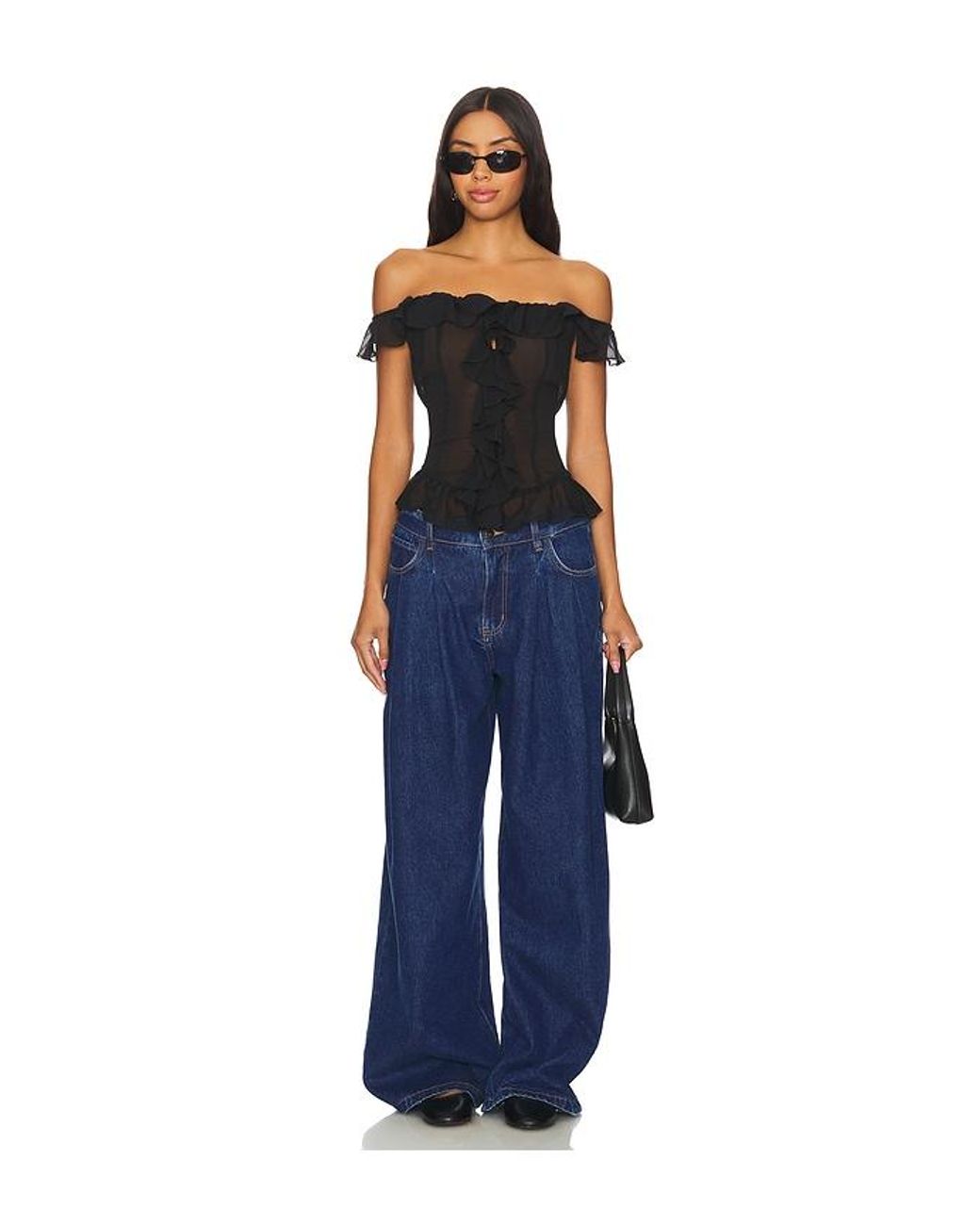 Lioness Blue Timeless Ruffle Top