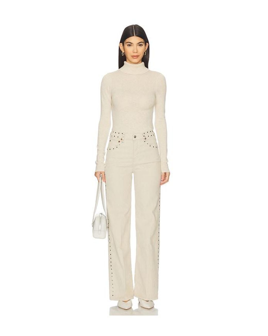 Re/done White High Rise Wide Leg Jeans