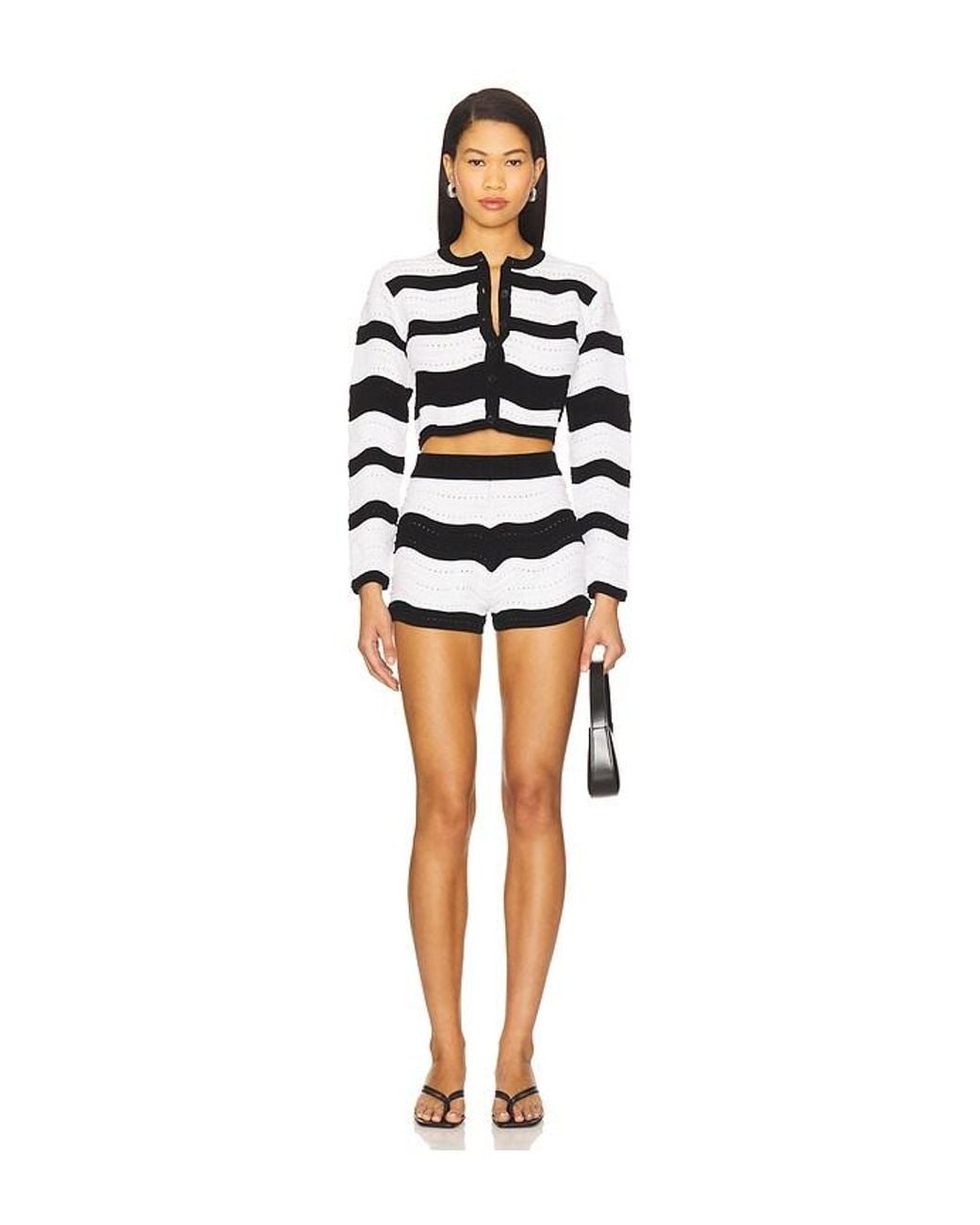 MSGM Black Striped Knit Short