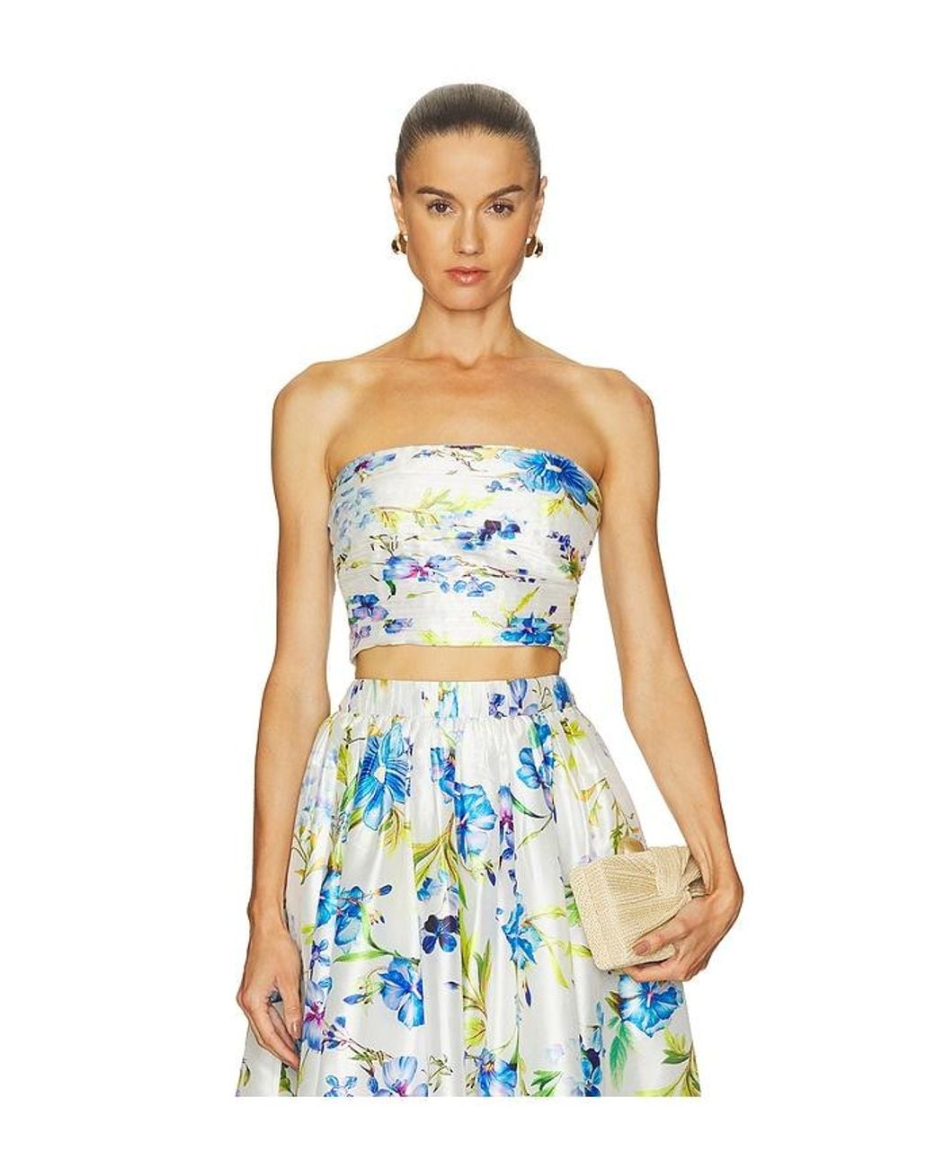 Hemant & Nandita White Strapless Top