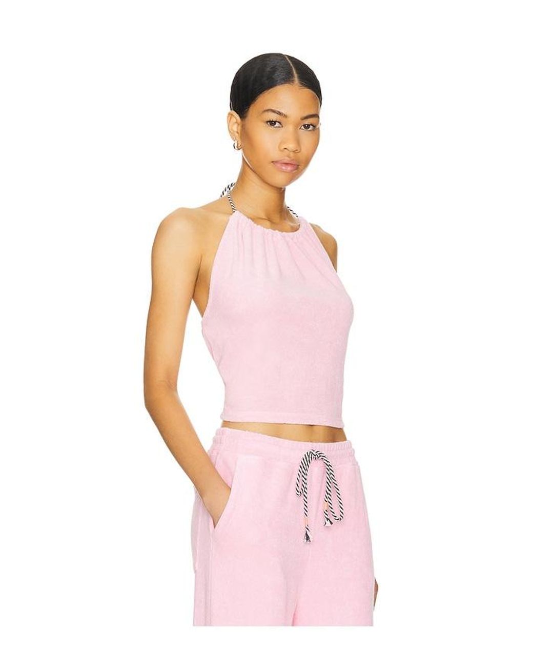 Sundry Pink Lounge Halter Top