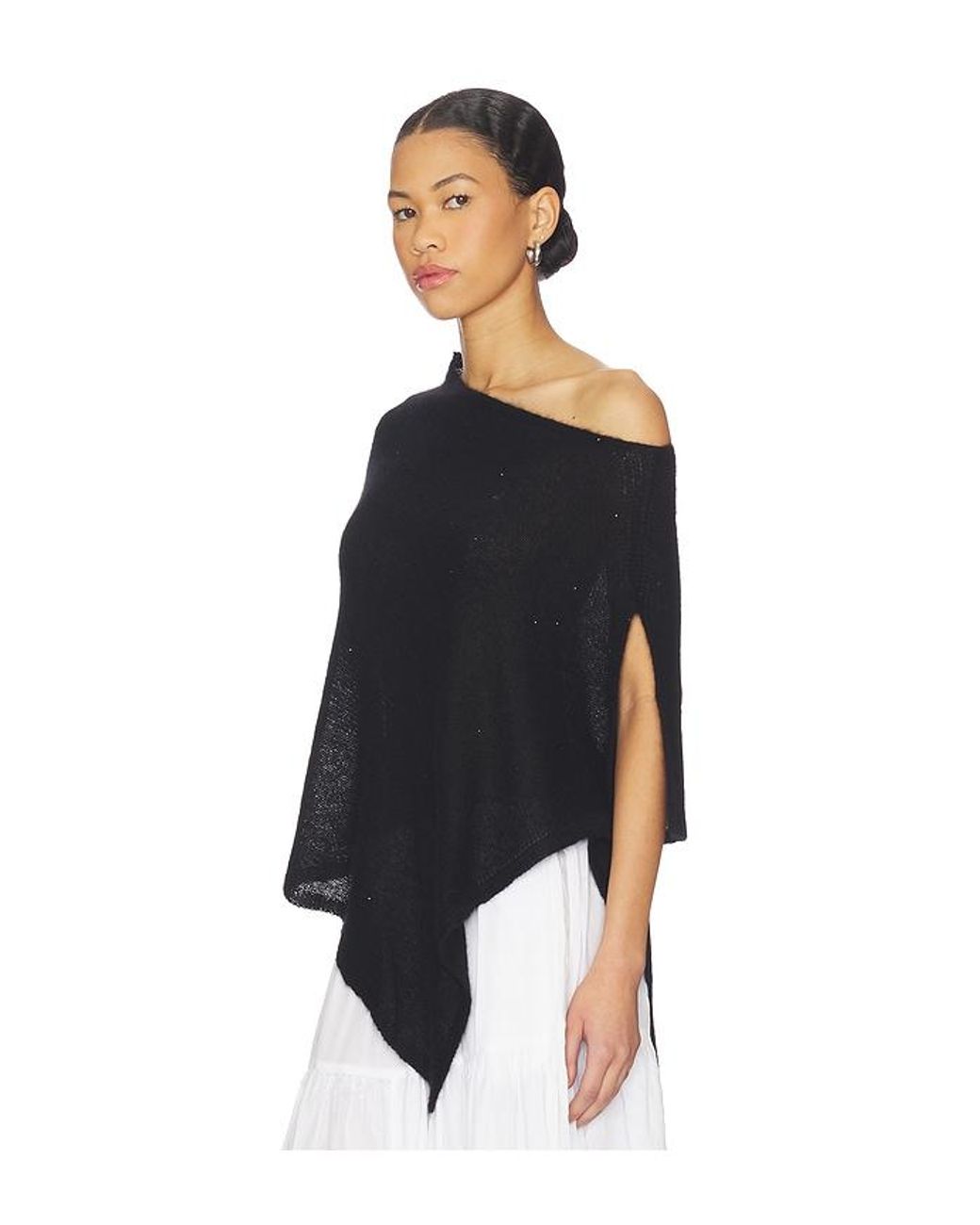 Autumn Cashmere Black Sequin Cropped Poncho Capelet