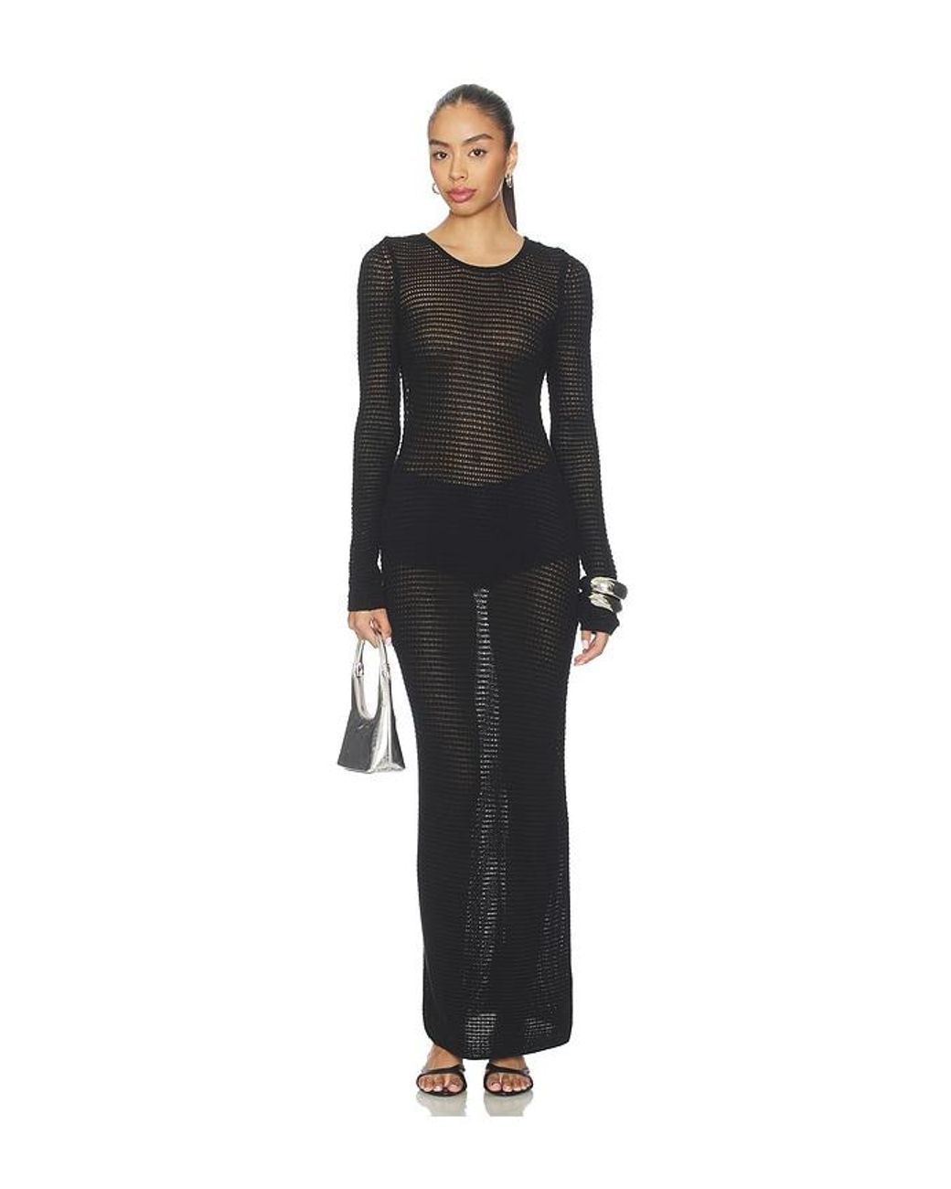 Lovers + Friends Black Evette Knit Maxi Dress