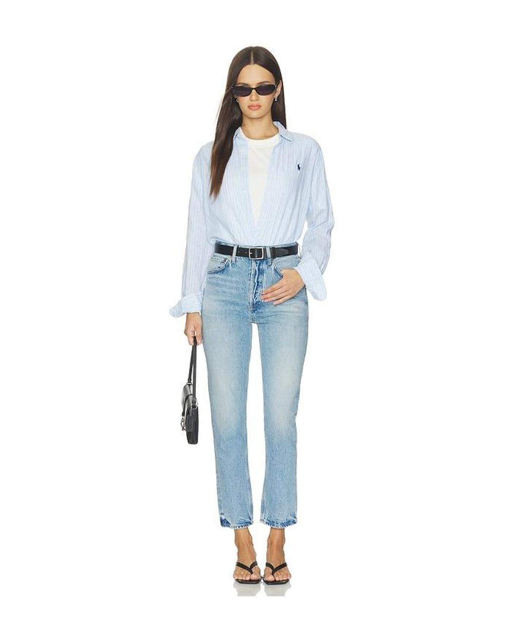 Agolde Blue Riley Crop Jean