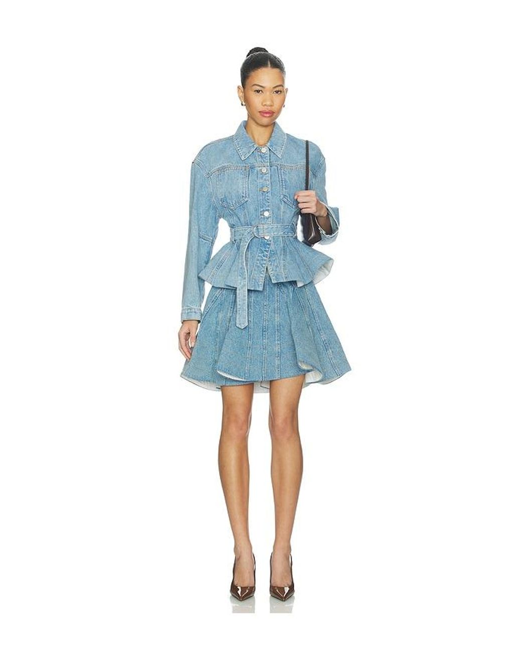 AKNVAS Blue Alex Peplum Denim Jacket