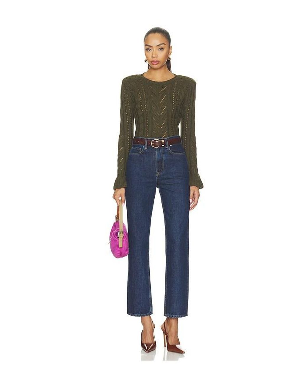 L'Agence Multicolor 'Agence Mio Cable Crop Pullover