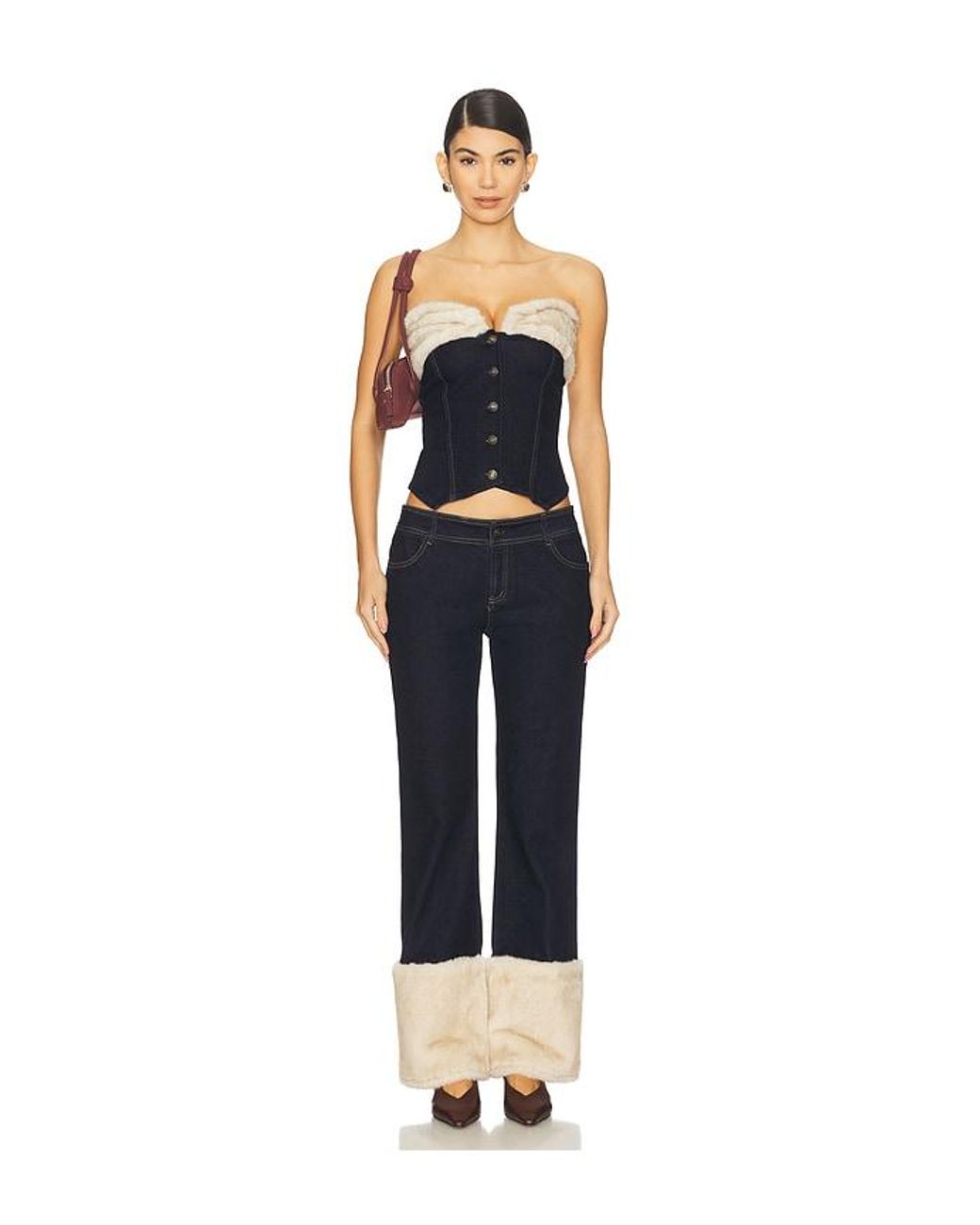 OW Collection Black Desi Corset Top