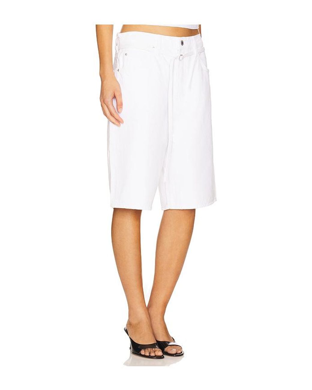 GRLFRND White Taylor Oversized Belted Short