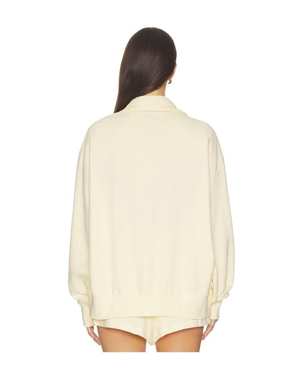 WeWoreWhat Natural Henley Pull Over Sweatshirt