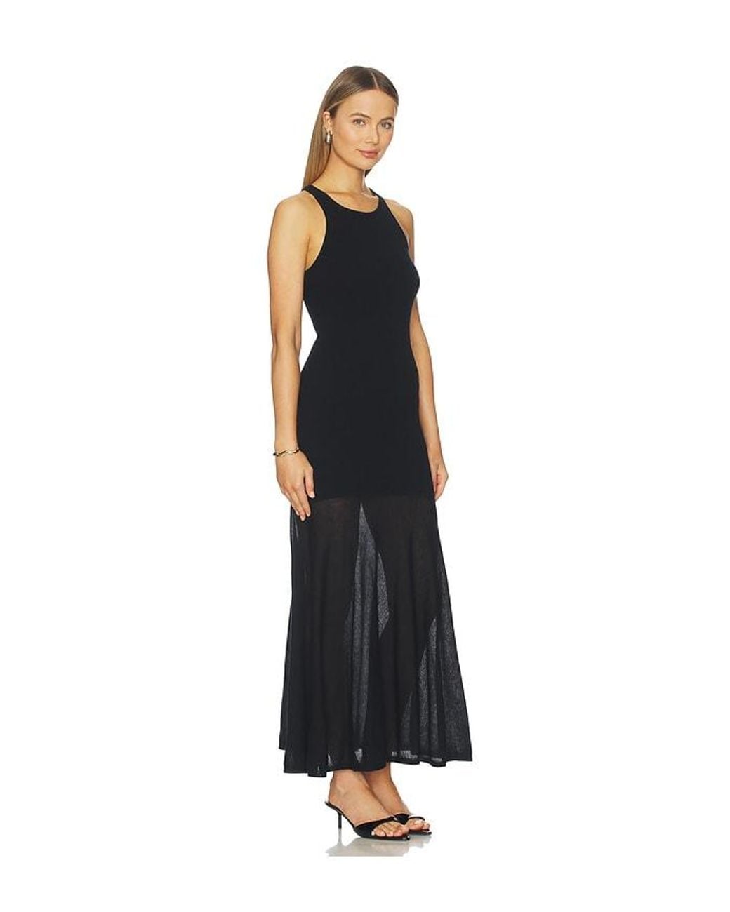 NAADAM White Super Fine Crepe Long Dress With Sheer Skirt