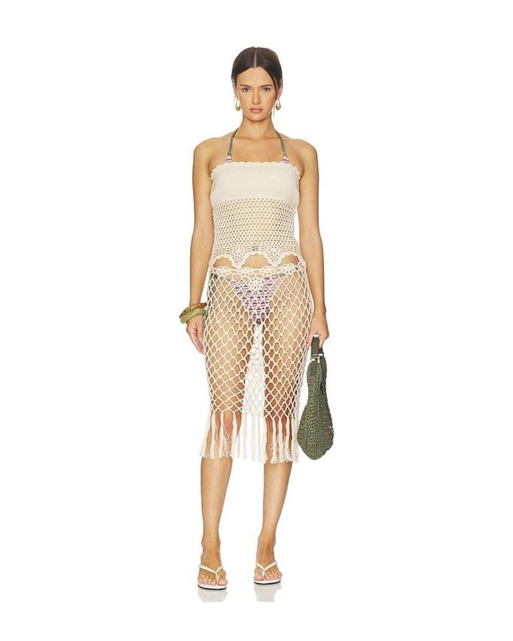 Frankie's Bikinis Natural Star Crochet Blouse