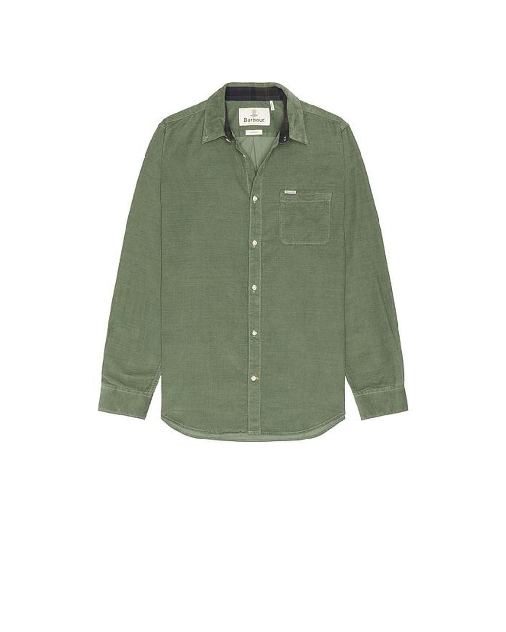 Barbour Green Ramsey Tailored Cord Shirt for men