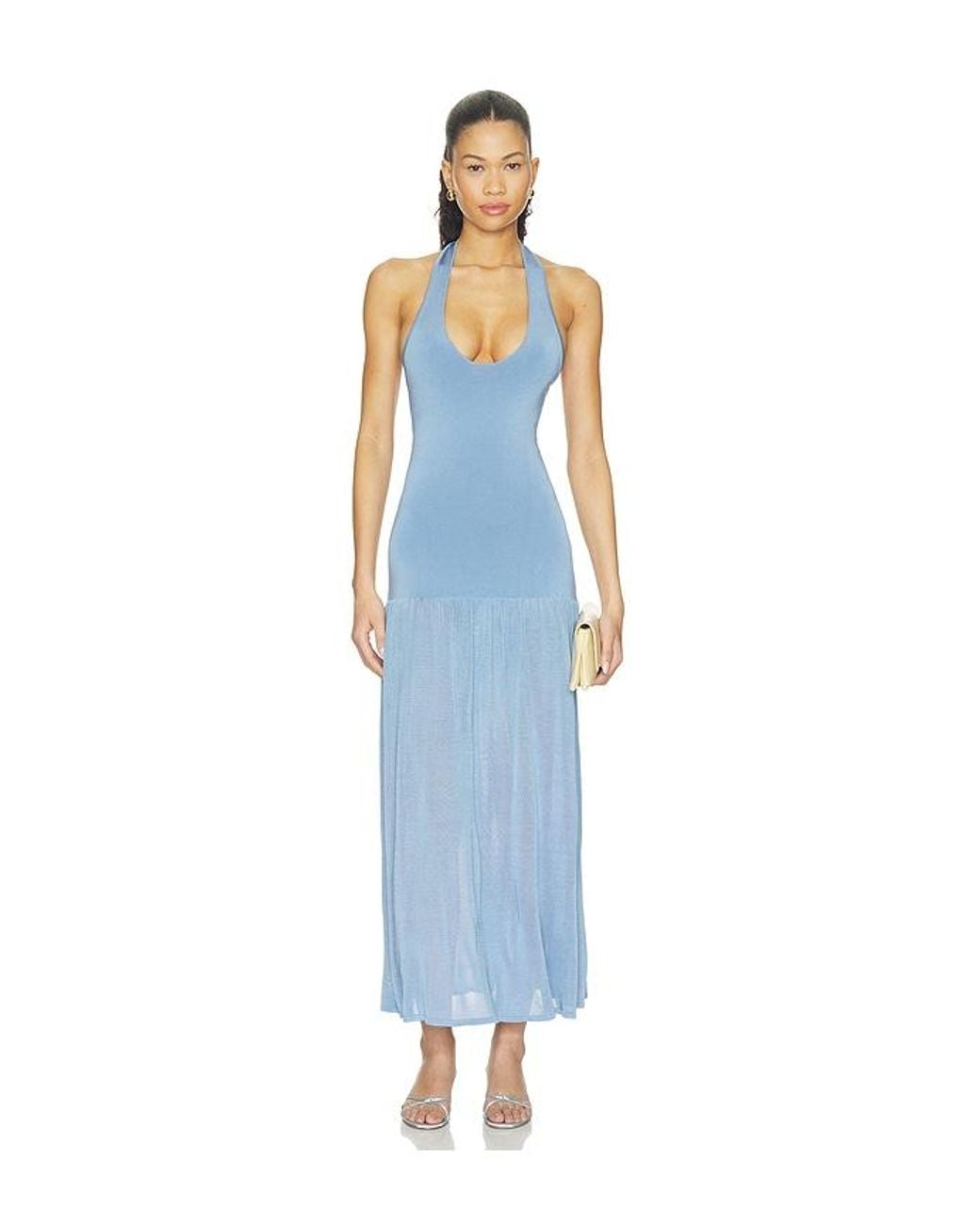 Zimmermann Blue Fairlight Tie Halter Dress