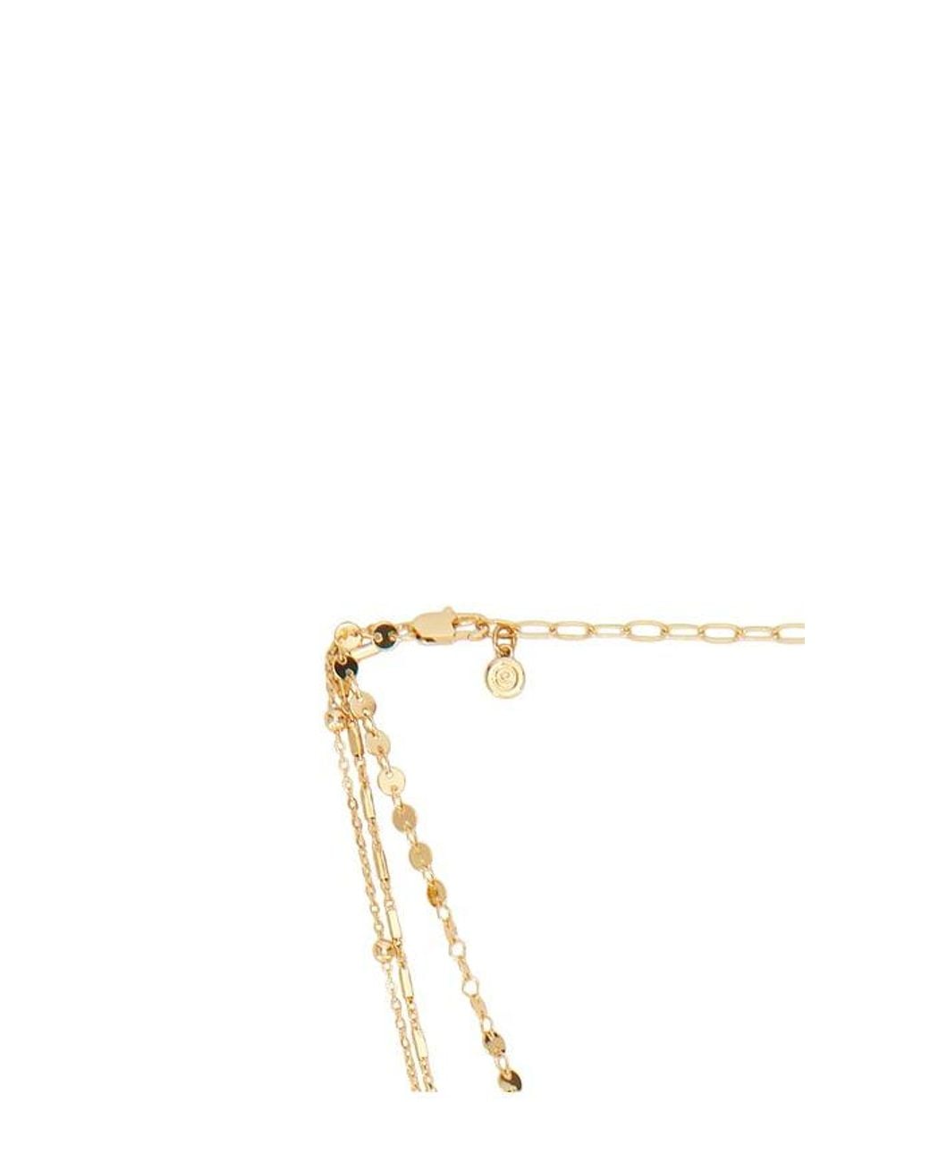 Ettika Metallic Multi-Chain Pearl Lariat Necklace