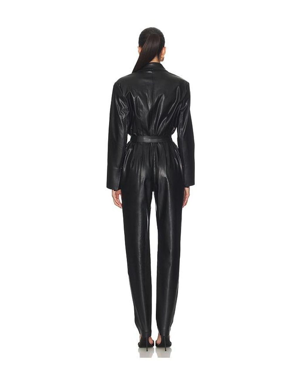Norma Kamali Black Easy Fit Single Breasted Tapered Leg Jumpsuit