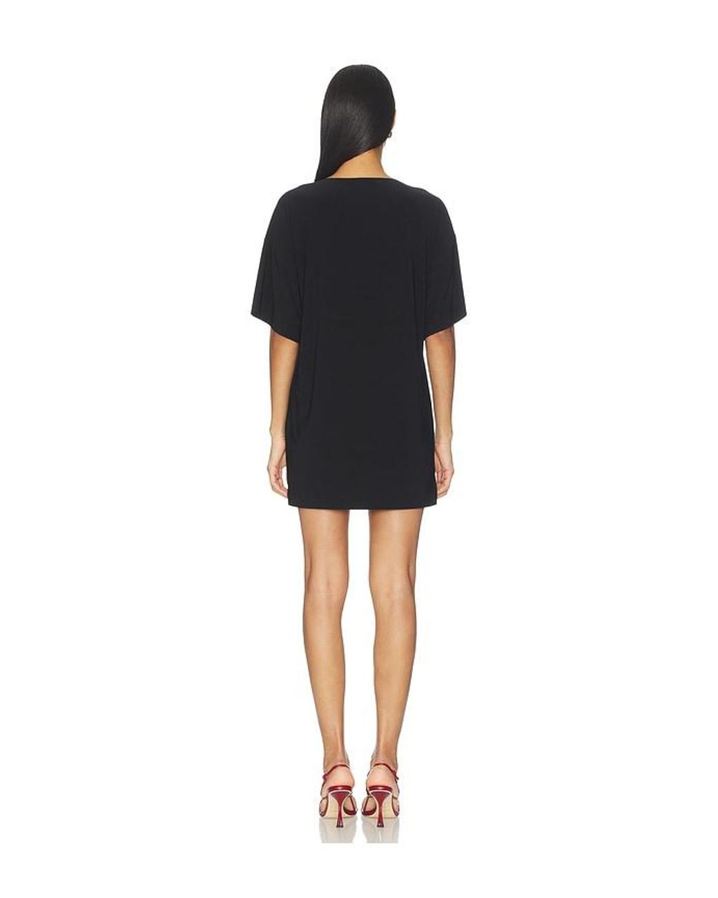 Norma Kamali Black X Lifestyle Short Sleeve Boxy Mini Dress