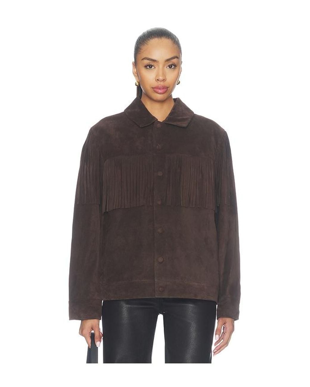 FRAME Brown The Suede Rodeo Jacket