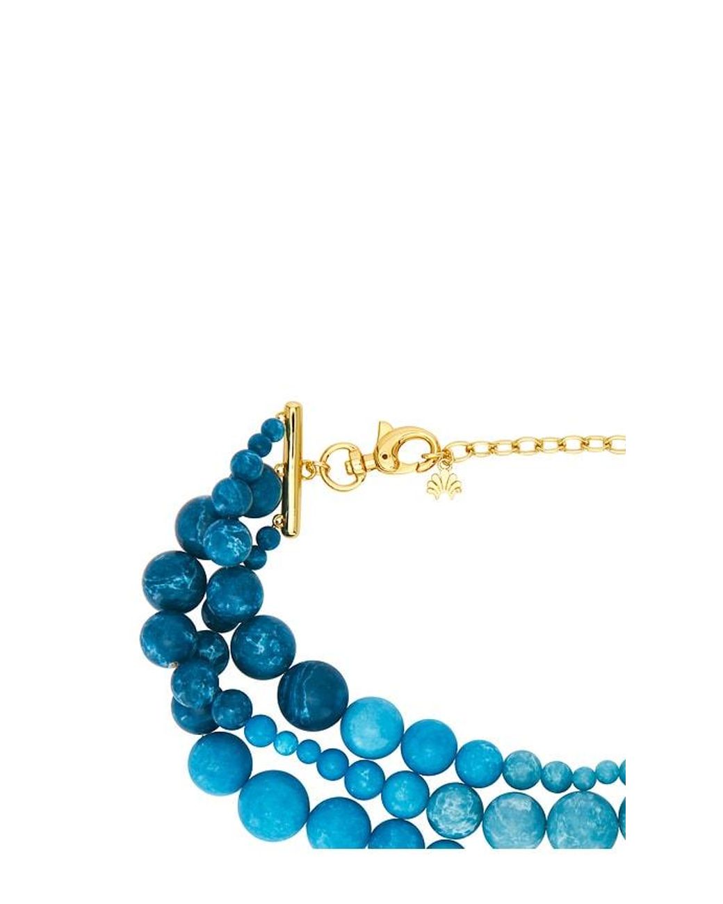 Lele Sadoughi Blue Riviera Diana Triple Row Necklace