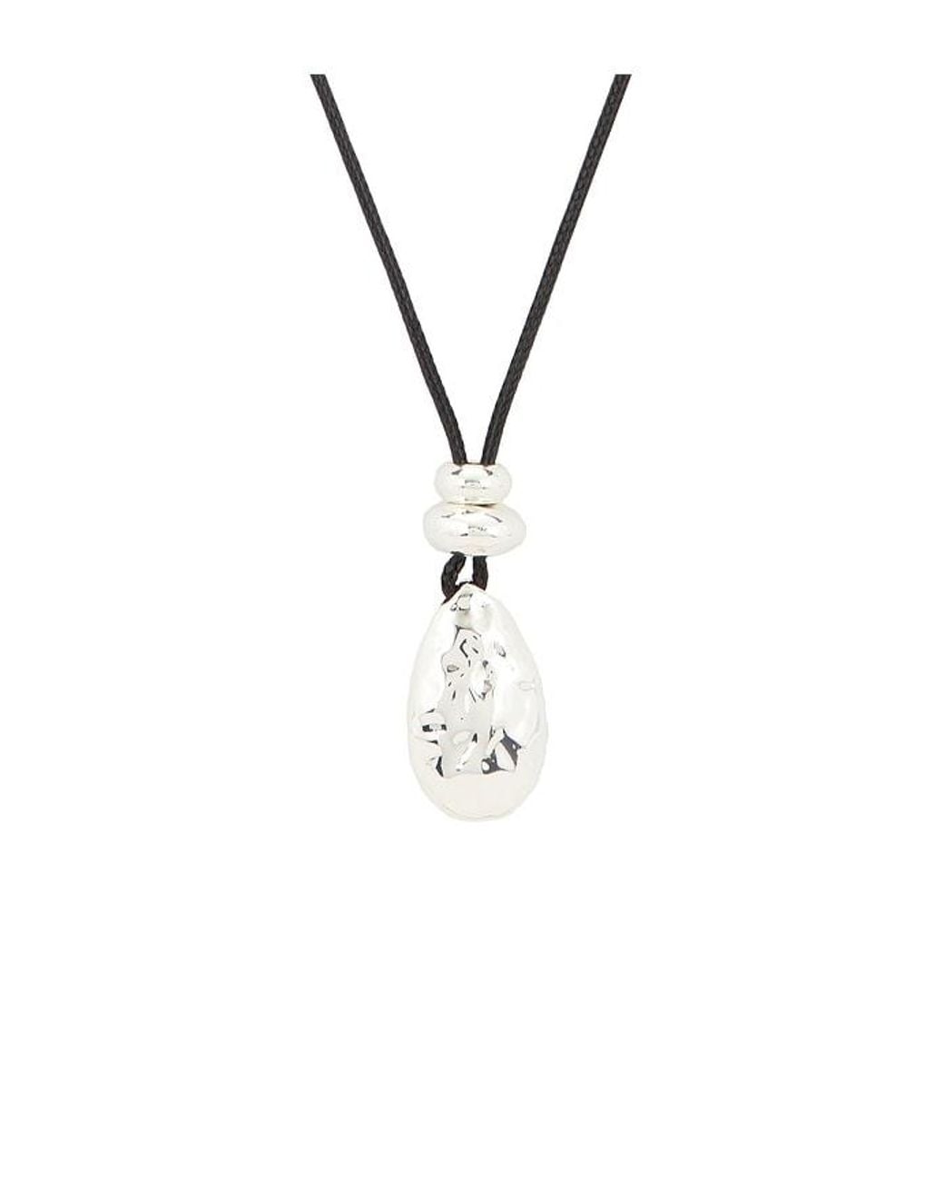 Ettika Black Metal Drop Cord Necklace