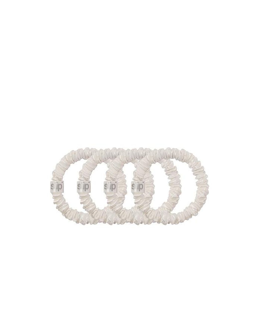 Slip White Skinny Scrunchies Set Of 4