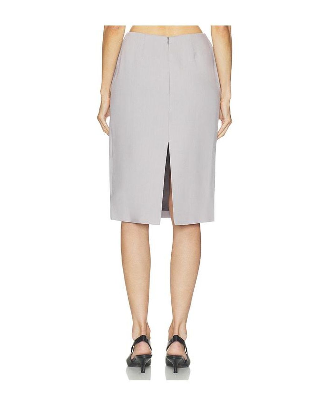 Helsa Gray Wool Blend Knee Length Pencil Skirt