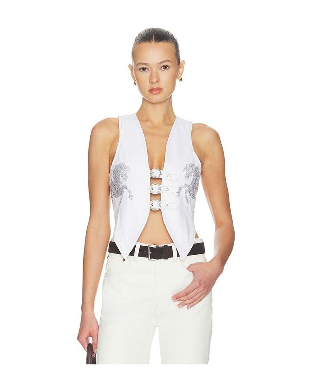 Urban Outfitters White Party Horse Vest