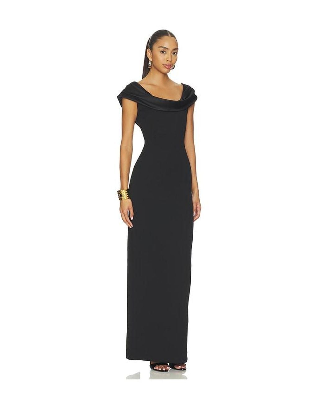 Solace London Black Adele Maxi Dress