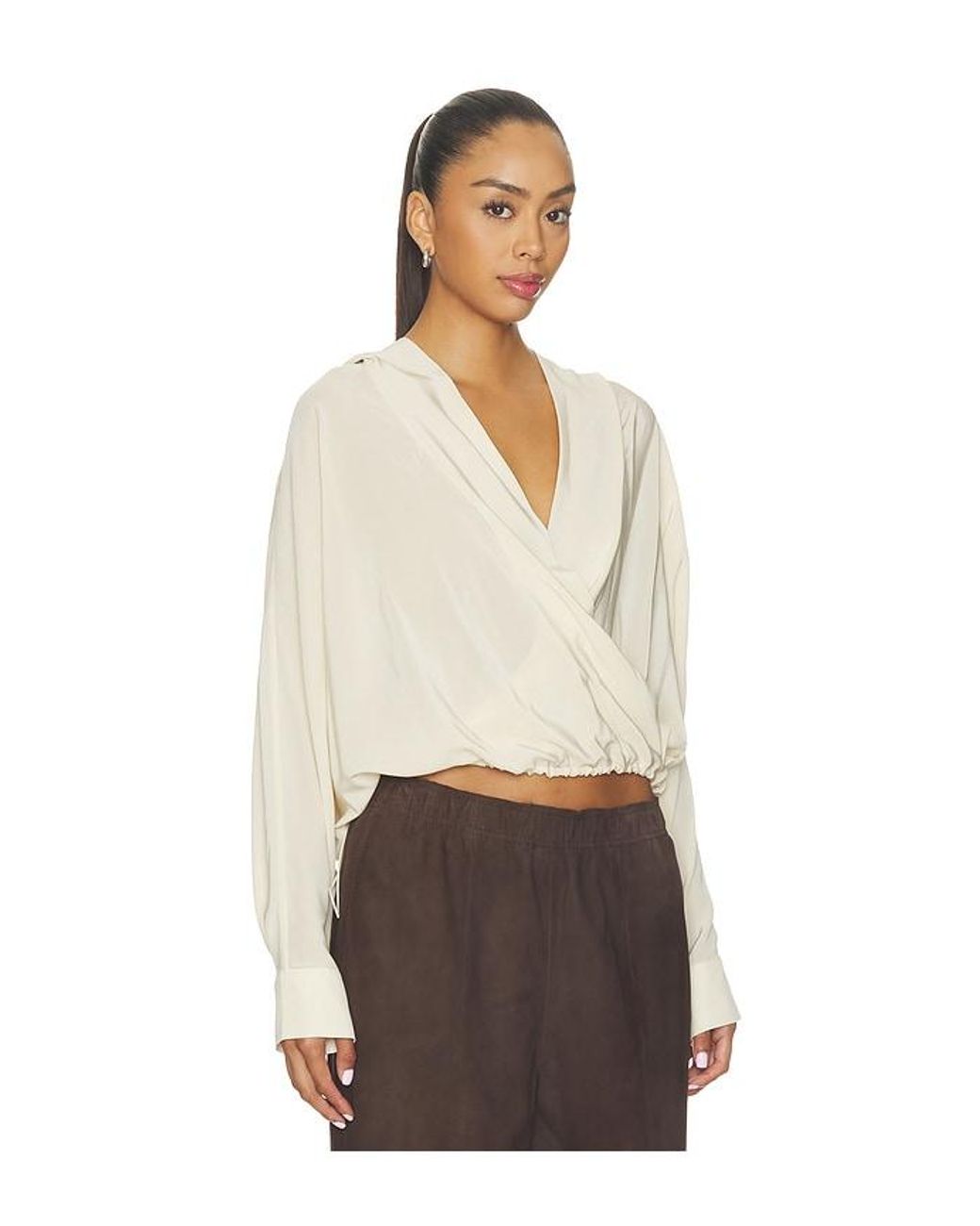 Herskind White Sisi Silk Hooded Blouse