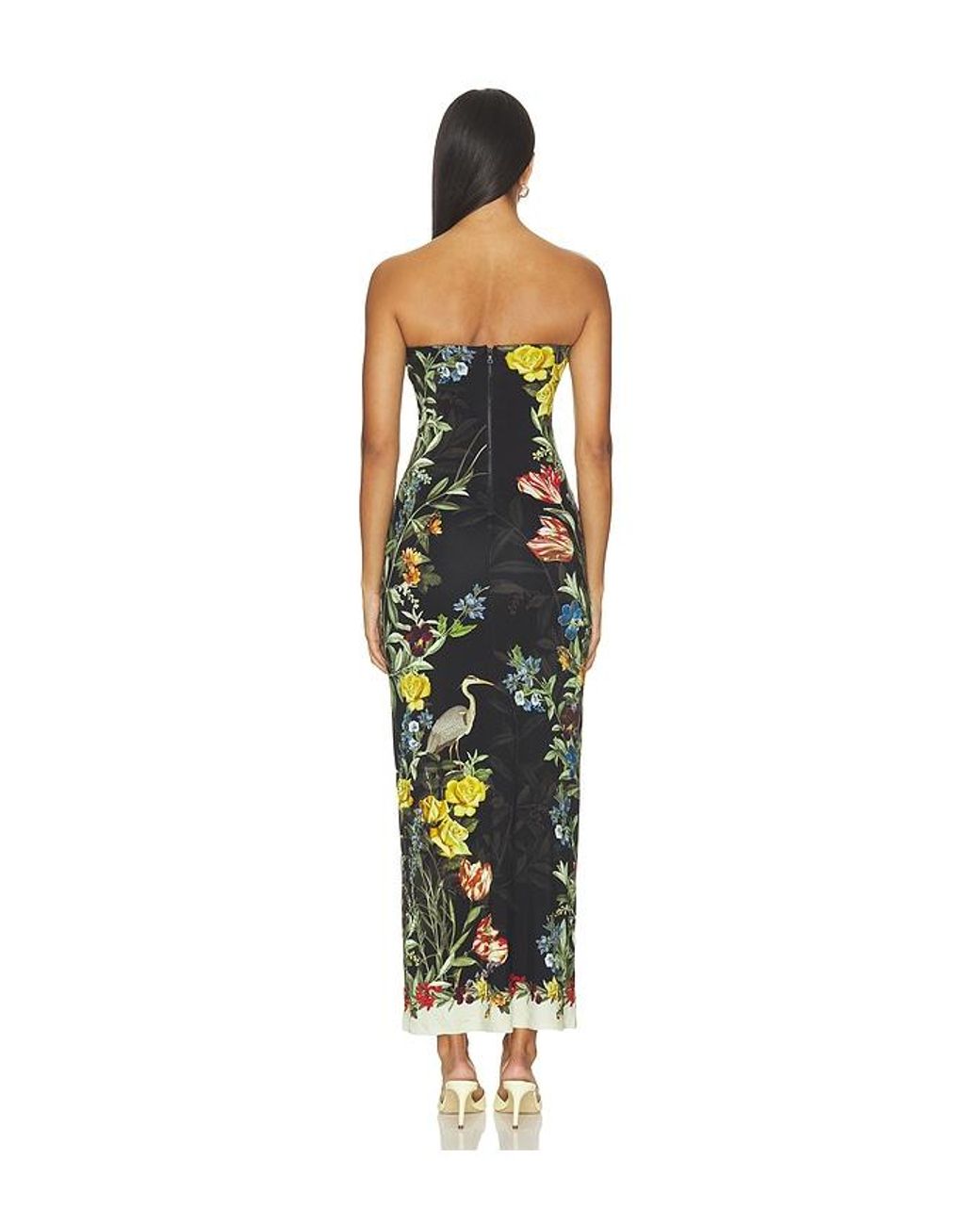 Alice + Olivia Multicolor Delora Strapless Midi Dress