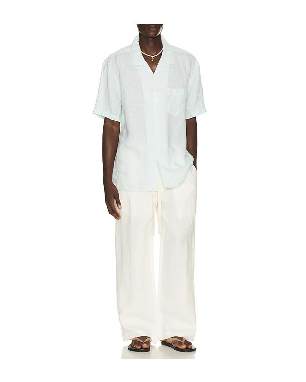 J.Lindeberg White Elio Linen Shirt for men