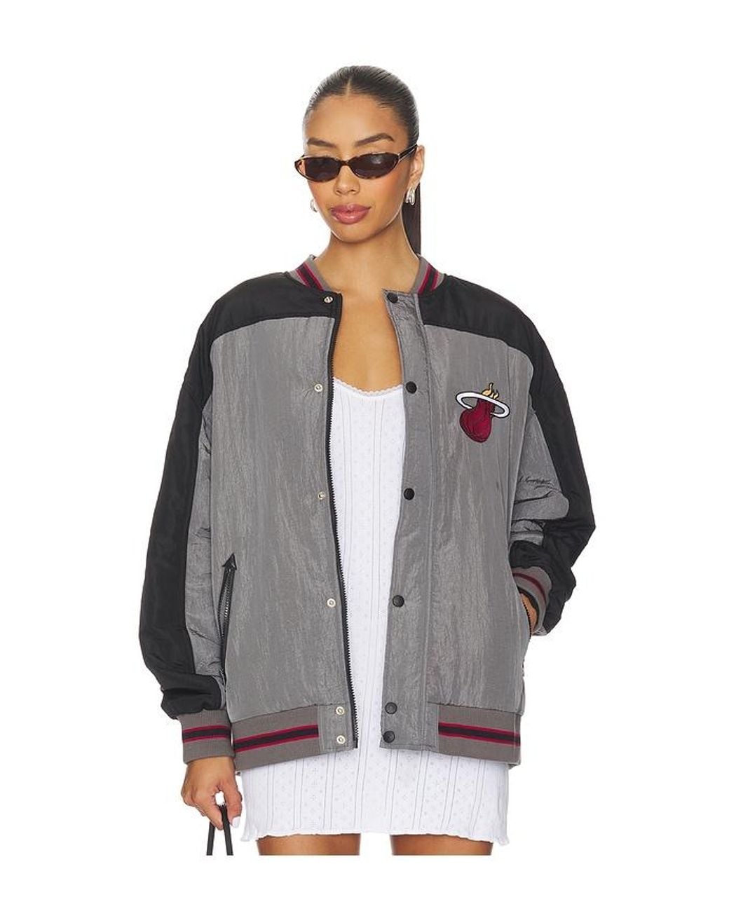 Terez Gray X Revolve Miami Heat Double Yoke Bomber