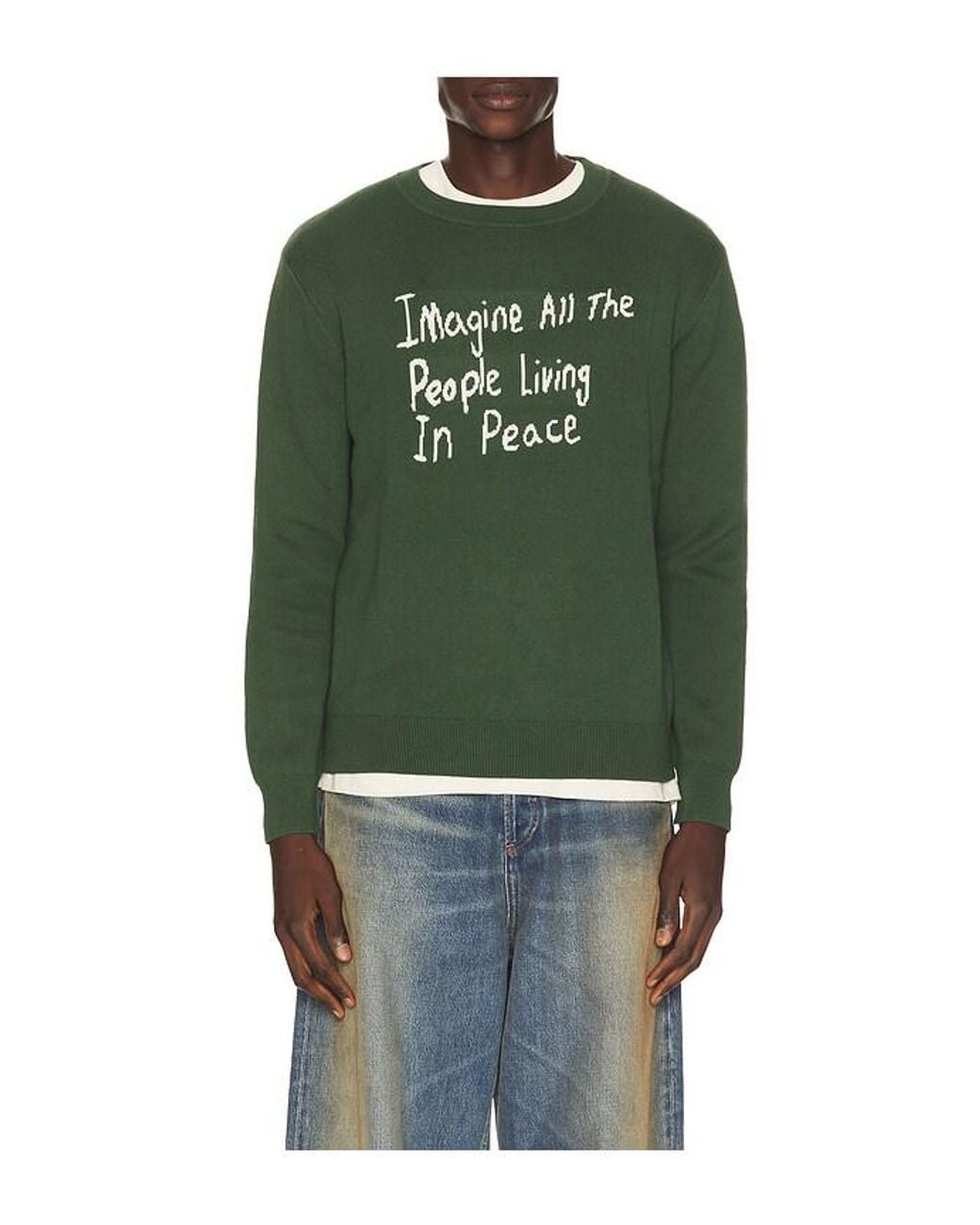 Museum of Peace & Quiet Green Imagine Knit Sweater for men