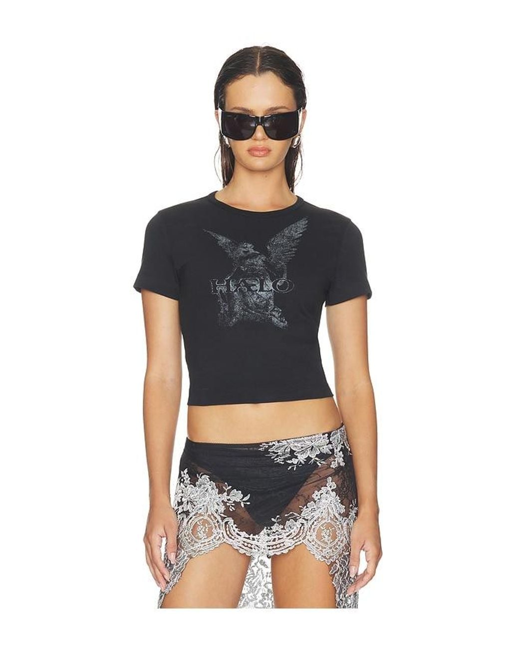 HAELO Black Angel Blur Baby Tee