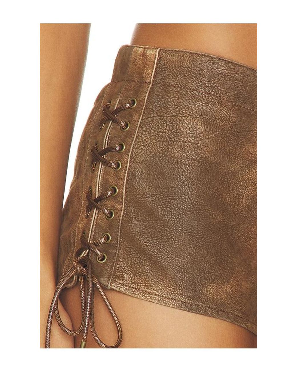 Free People Black Sun Siren Suede Mirco Short