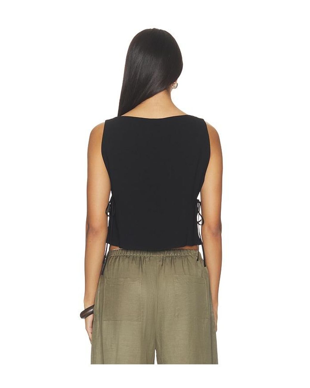 Leset Black Ari Boatneck Tie Top