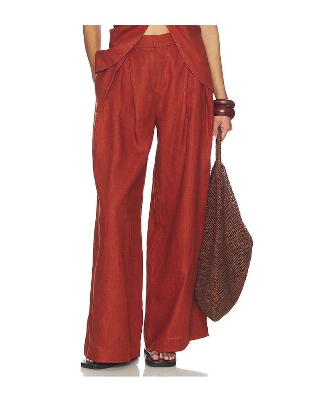 Faithfull The Brand Red Sofia Trouser