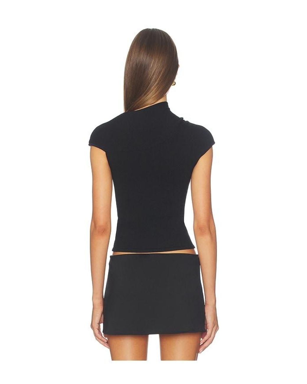 Lovers + Friends Black Kaeli Asymmetric-Neck Sweater