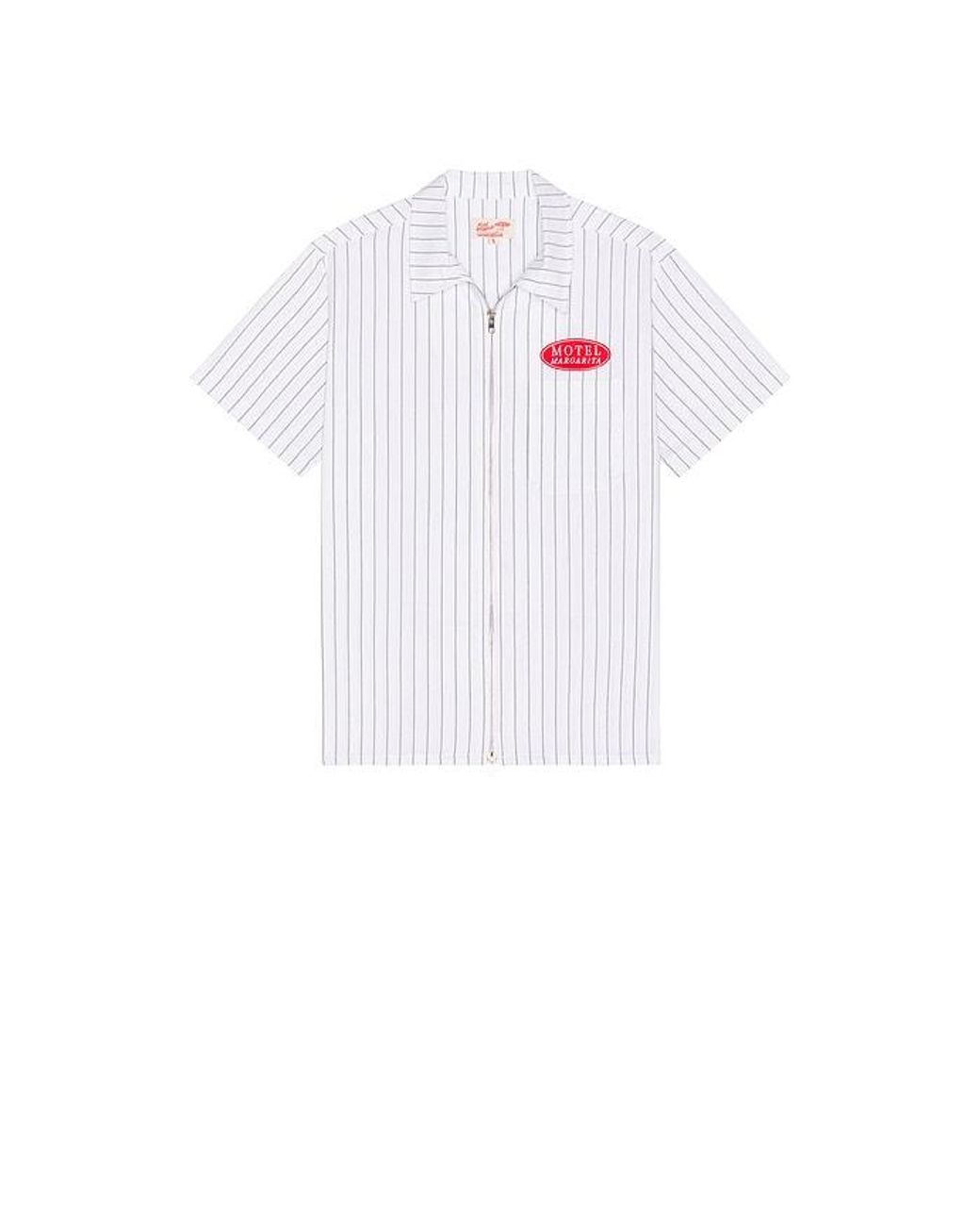 Motel Margarita White Descanso Zip Up Shirt for men