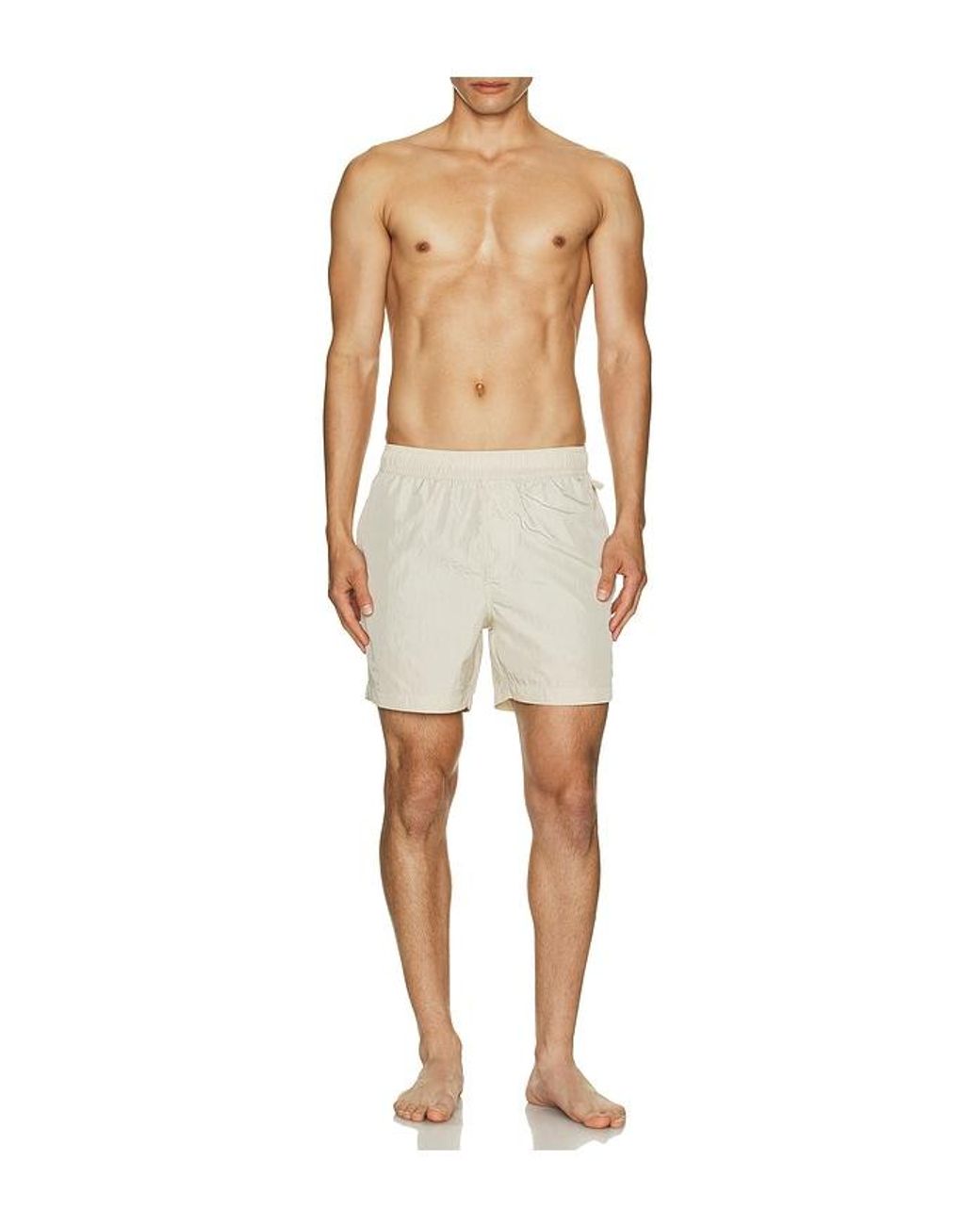 Onia White Nylon Crinkle 5 Swim Trunk for men