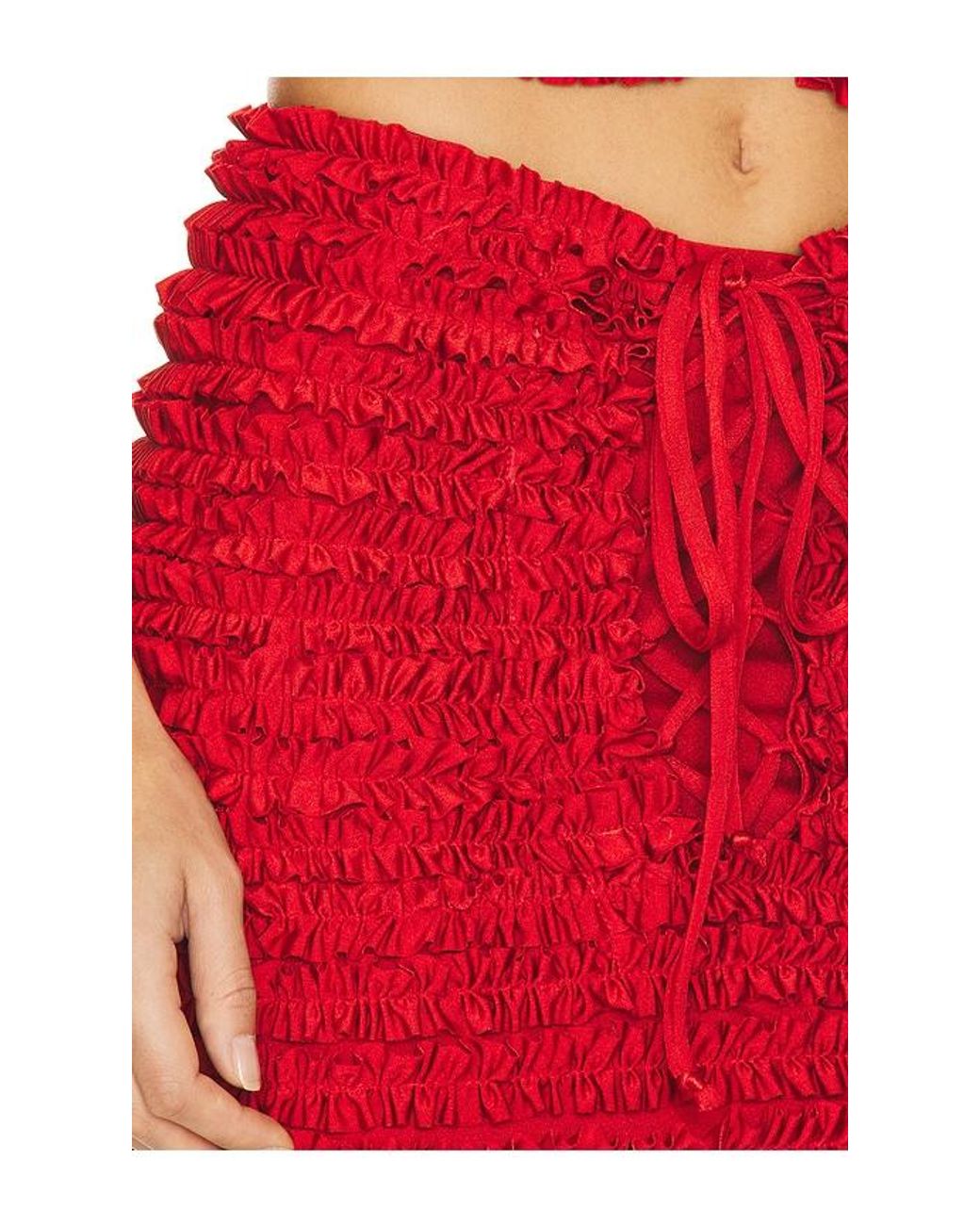 AMOR MIA Red Ruffled Mini Skirt