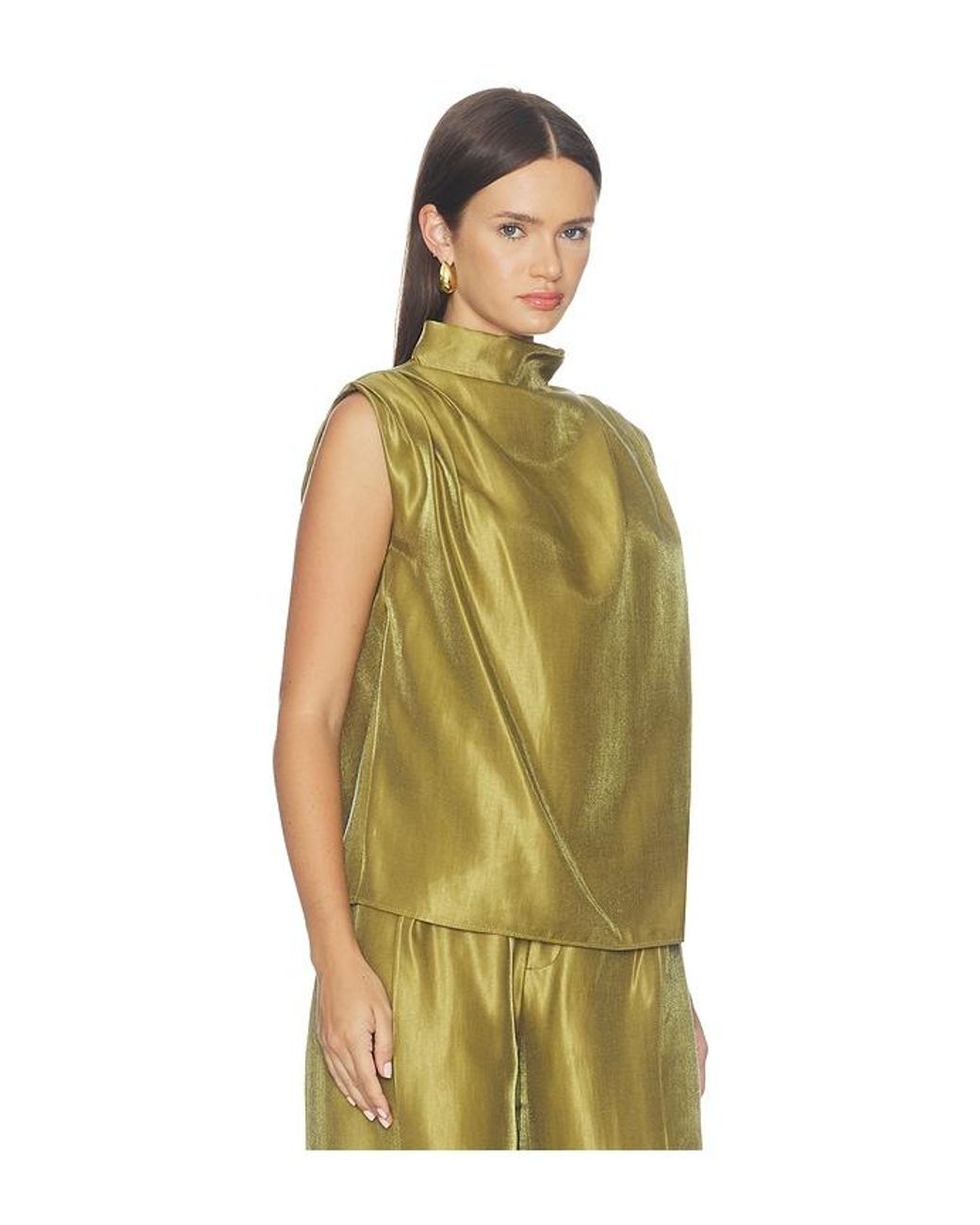Amanda Uprichard Green Sleeveless Fabienne Top