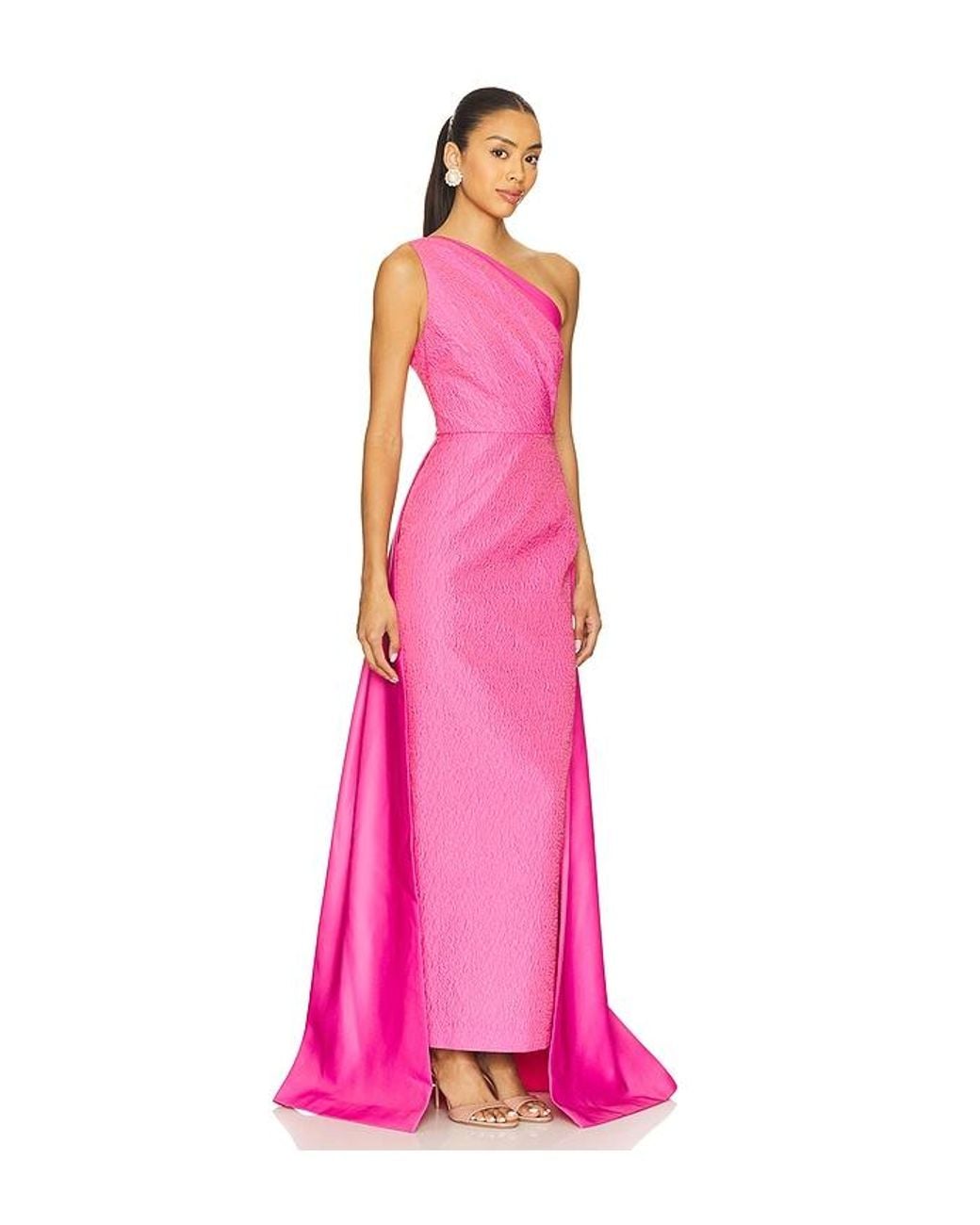 SAU LEE Pink Joslin Gown