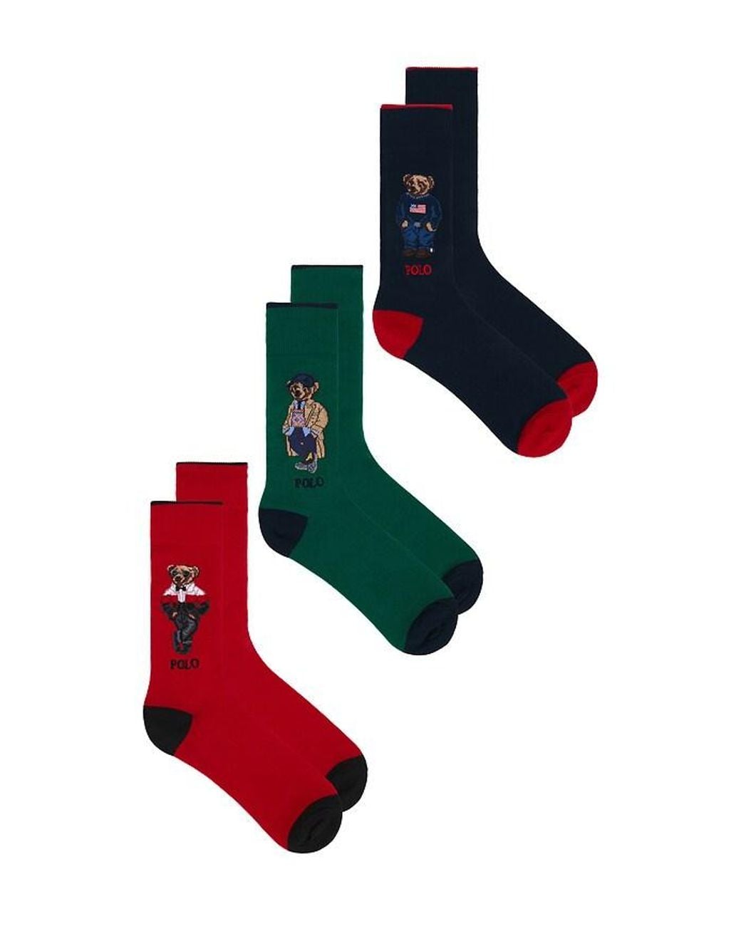 Polo Ralph Lauren Blue Seasonal Bears Slack Socks 3-Pack Giftbox for men