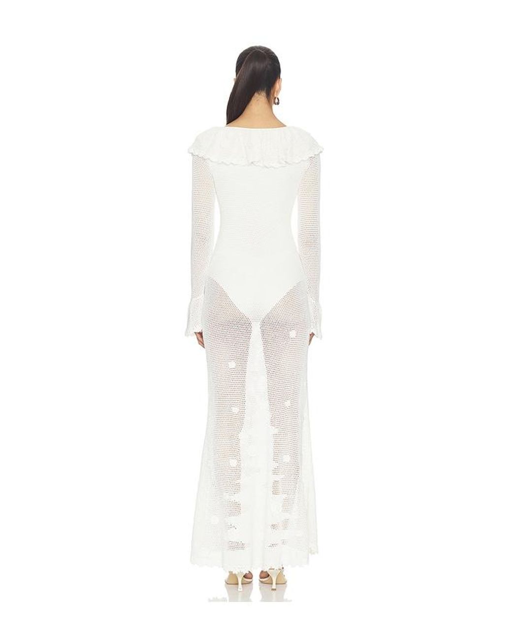 Self-Portrait White Floral Crochet Dress
