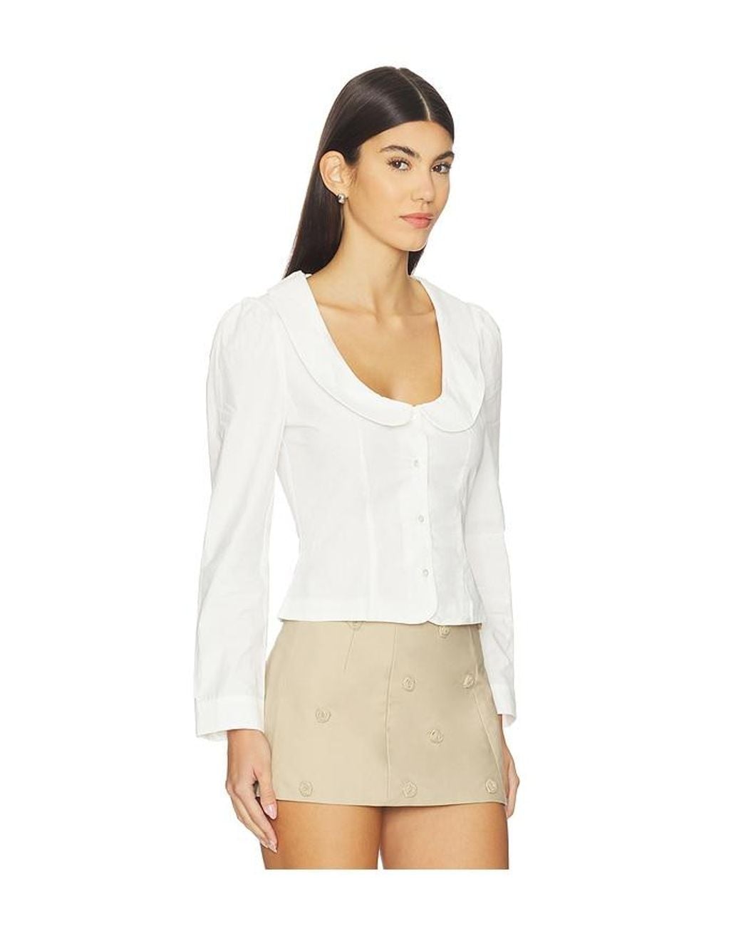 My Mum Made It White Curved Collar Button Shirt