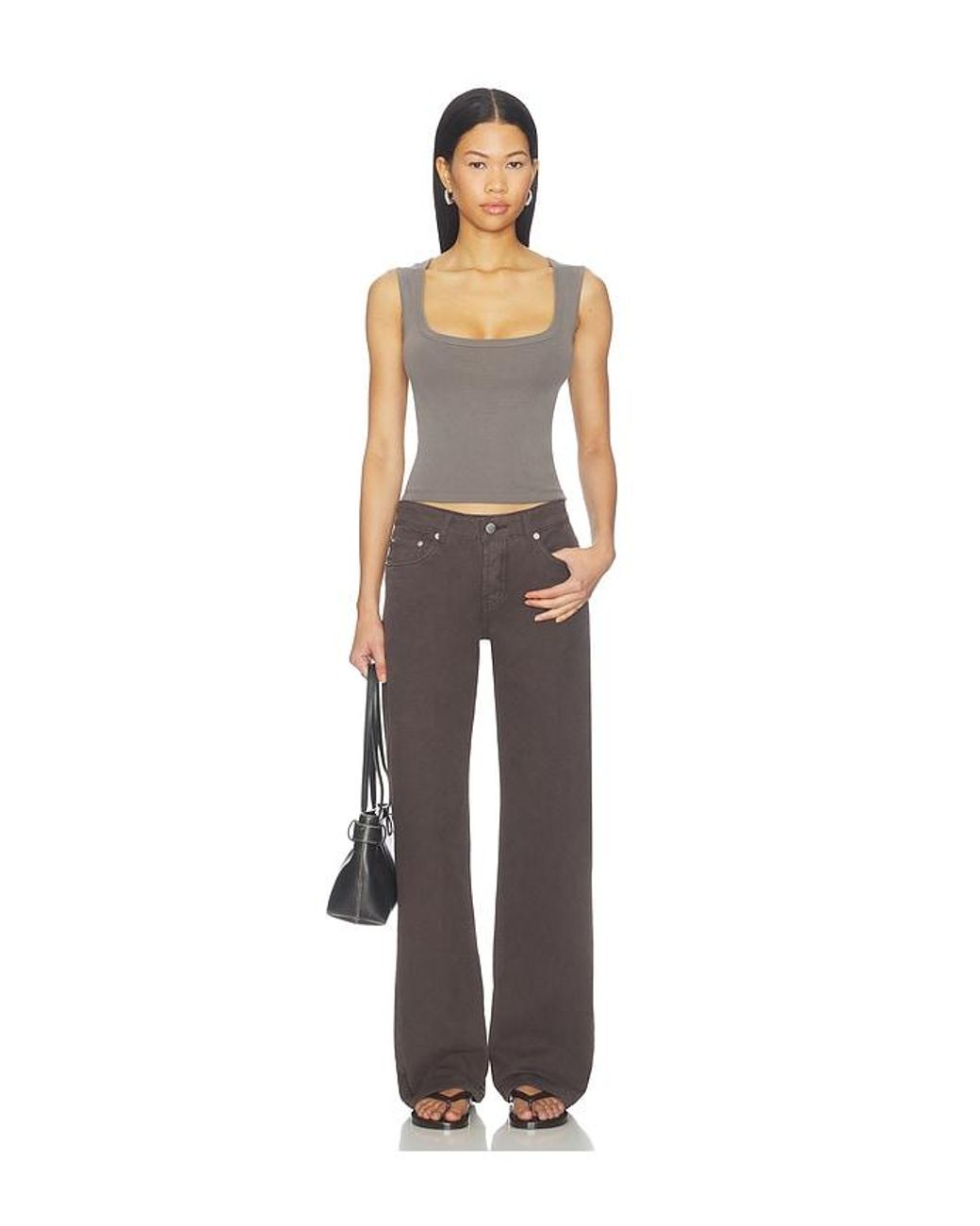 St. Agni Gray Organic Cotton Ballerina Top