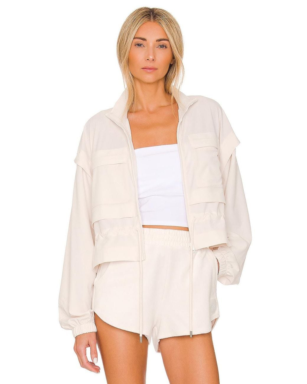 Alo Yoga Ready Set Jacket in White | Lyst